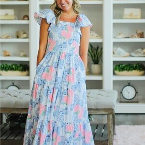 Ginger Jar Bouquet Smocked Dress